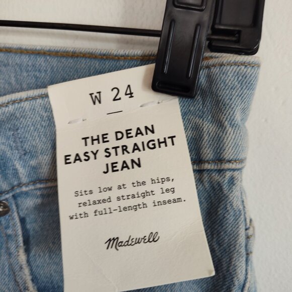 Ladies SZ 24 Madewell The Dean Easy Straight -Leg Jean - Picture 2 of 6